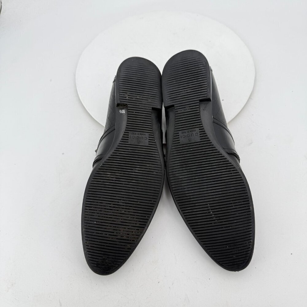 Gucci Diamante Men Size UK 10.5 US 11.5 Black Leather Penny Loafer Dress Shoes - Picture 8 of 12